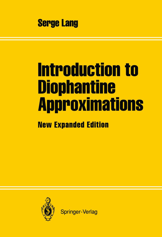 Introduction to Diophantine Approximations: New Expanded Edition book cover by Serge Lang
