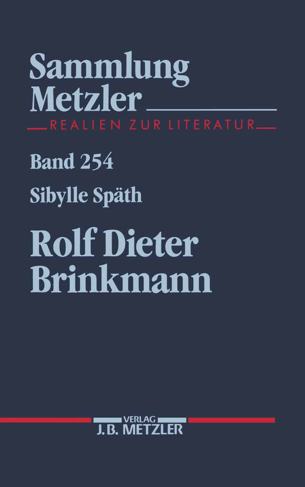 Rolf Dieter Brinkmann (Sammlung Metzler) book cover by Sibylle Späth