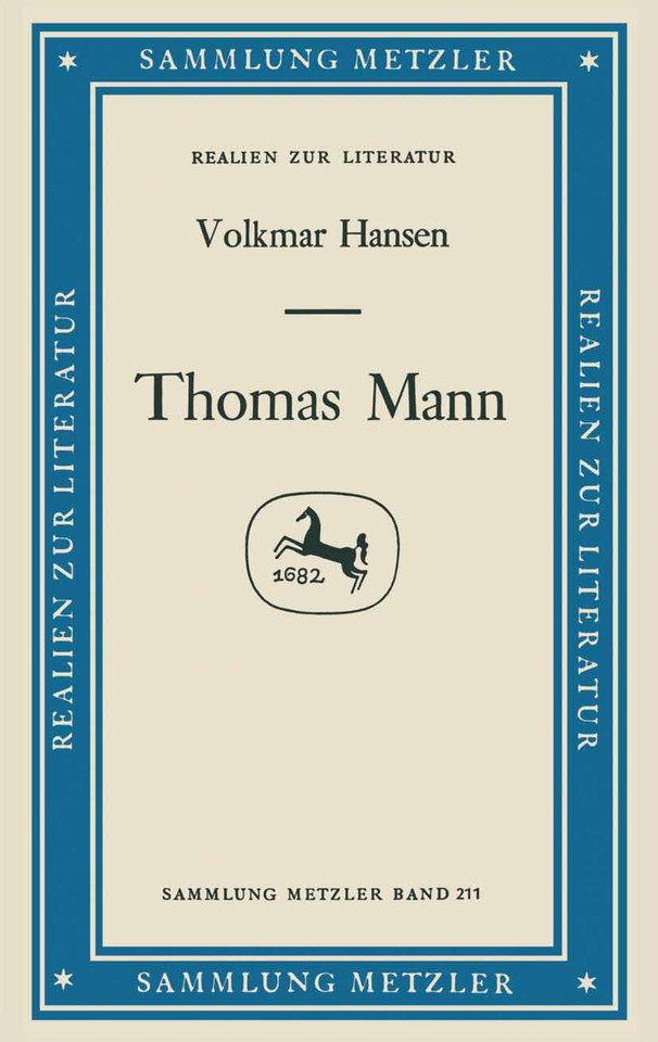 Thomas Mann (Sammlung Metzler) book cover by Volkmar Hansen