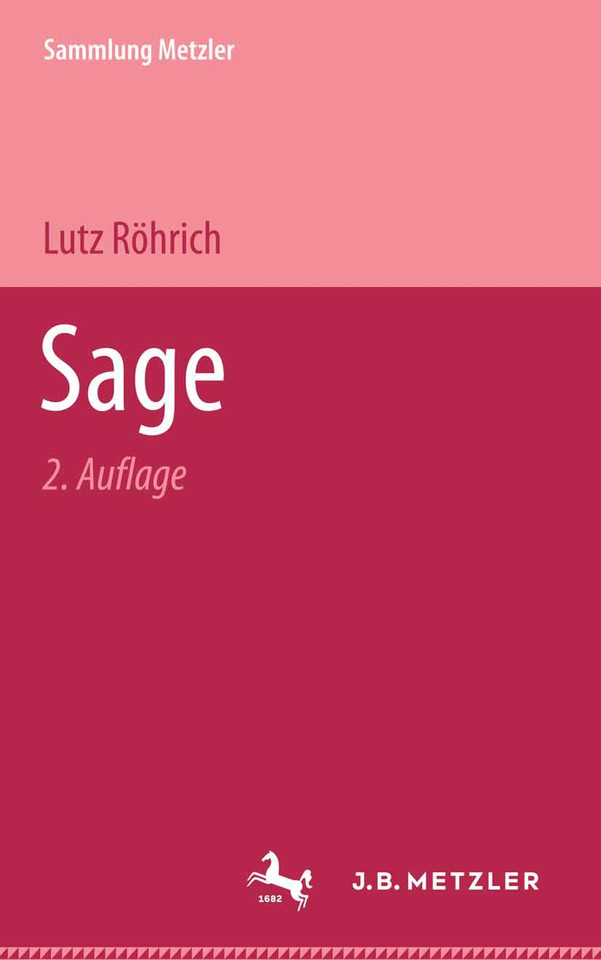 Sage (Sammlung Metzler) book cover by Lutz Röhrich