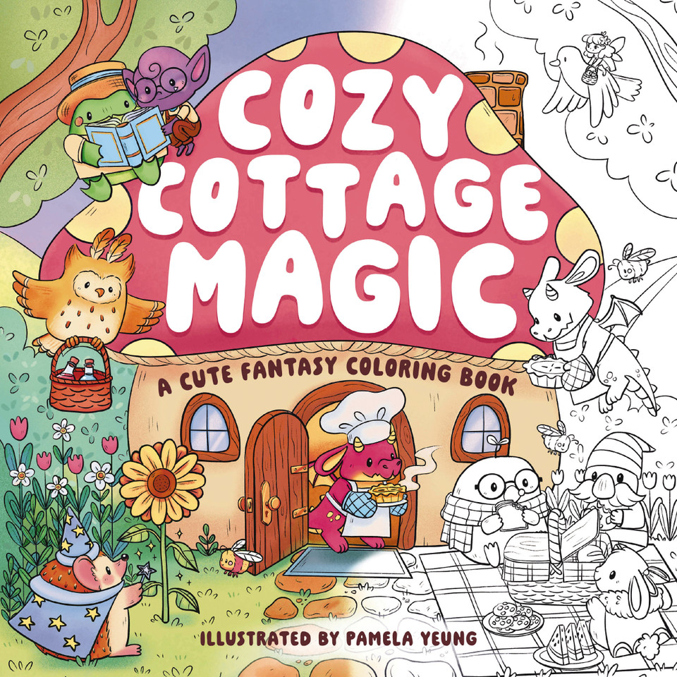 Cozy Cottage Magic: A Cute Fantasy Coloring Book book cover by Editors of Cider Mill Press