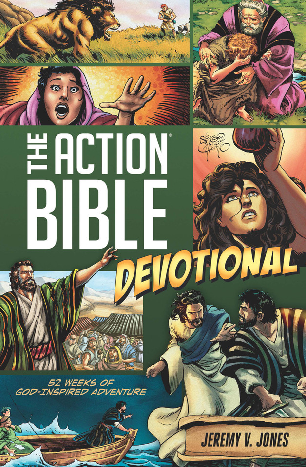 The Action Bible Devotional: 52 Weeks of God-Inspired Adventure (Action Bible Series) book cover by The Action Bible