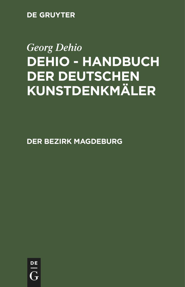 Der Bezirk Magdeburg book cover by Georg Dehio