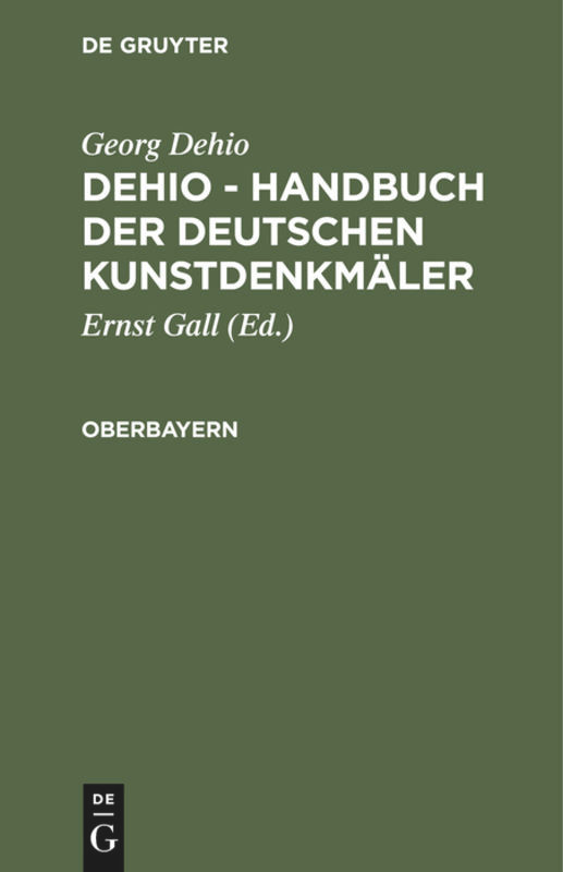 Oberbayern book cover by Georg Dehio