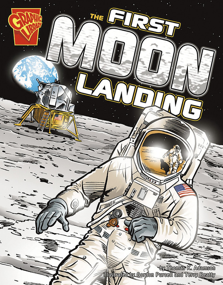 The First Moon Landing (Graphic History) book cover by Thomas K. Adamson