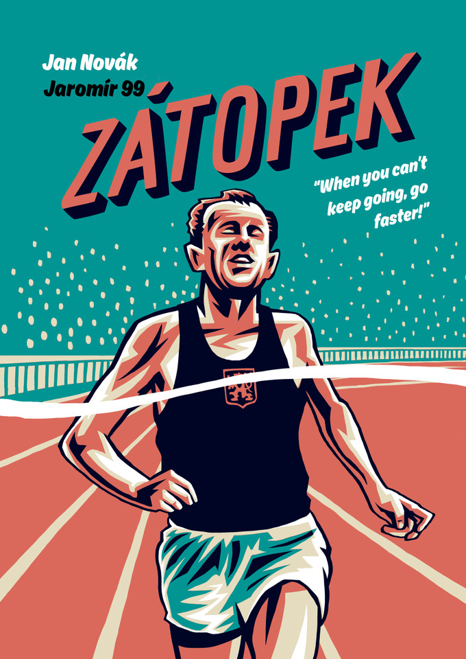 Zatopek book cover by Jan Novák