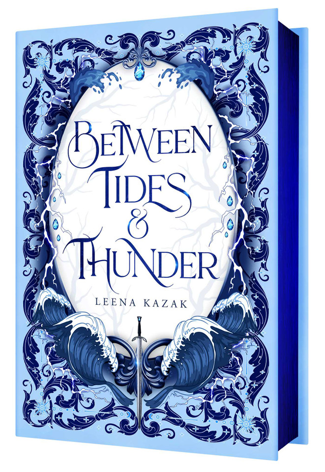 Between Tides & Thunder book cover by Leena Kazak
