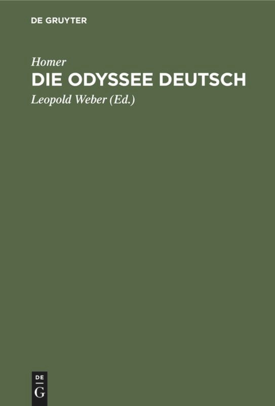 Die Odyssee Deutsch book cover by Homer