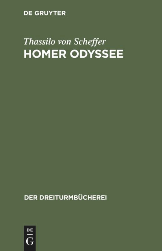 Homer Odyssee book cover by Thassilo von Scheffer