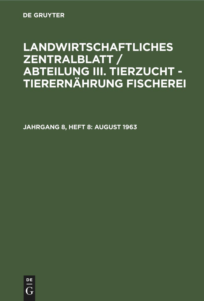 August 1963 [9783112542675]