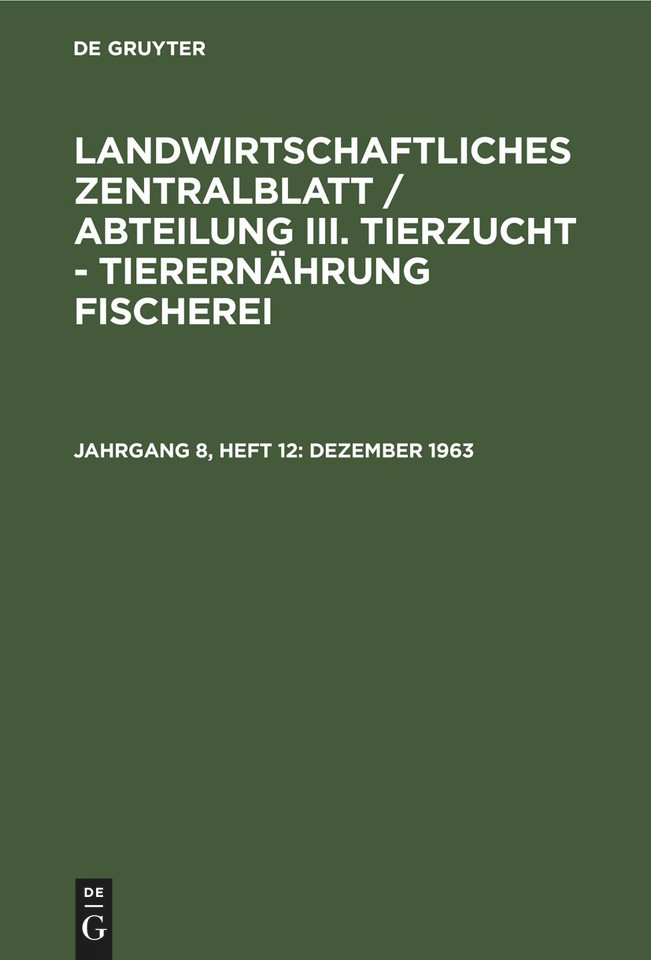 Dezember 1963 [9783112578292]