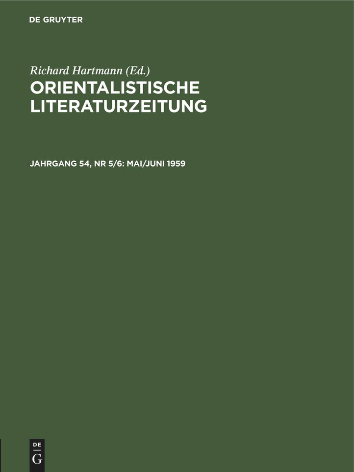Mai/Juni 1959 [9783112593233]