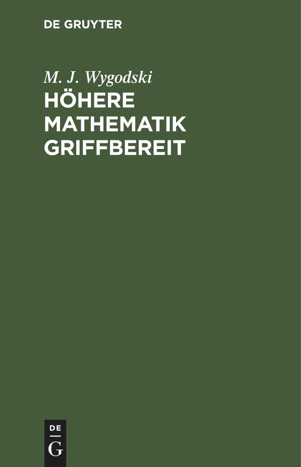 Höhere Mathematik griffbereit book cover by M. J. Wygodski