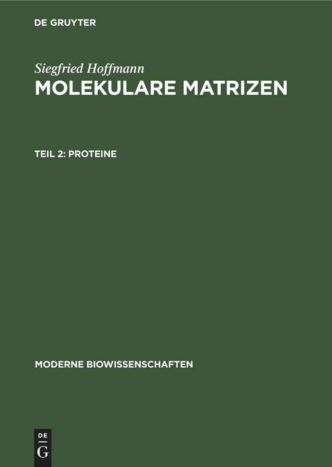 Proteine (Moderne Biowissenschaften #11, 2) book cover by Siegfried Hoffmann