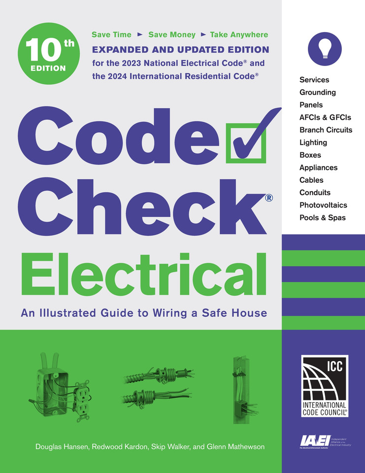 Code Check Electrical 10th Edition: An Illustrated Guide to Wiring a Safe House (Code Check) book cover by Douglas Hansen, Glenn Mathewson, Redwood Kardon, Skip Walker