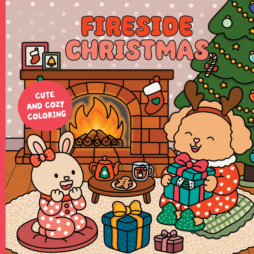 Fireside Christmas: A Cute & Cozy Coloring Book book cover by 