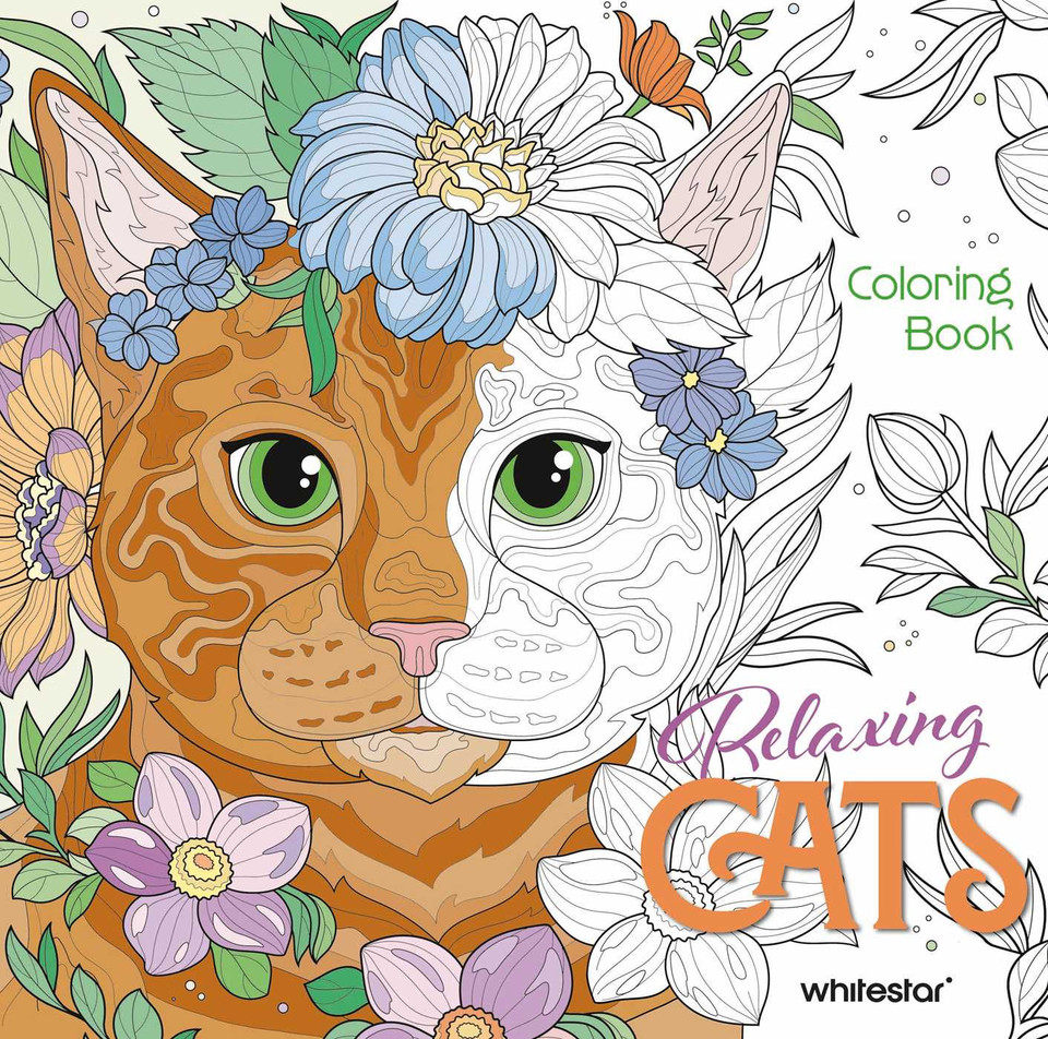 Relaxing Cats Coloring Book (Calm Coloring: Natural Wonders) book cover by White Star