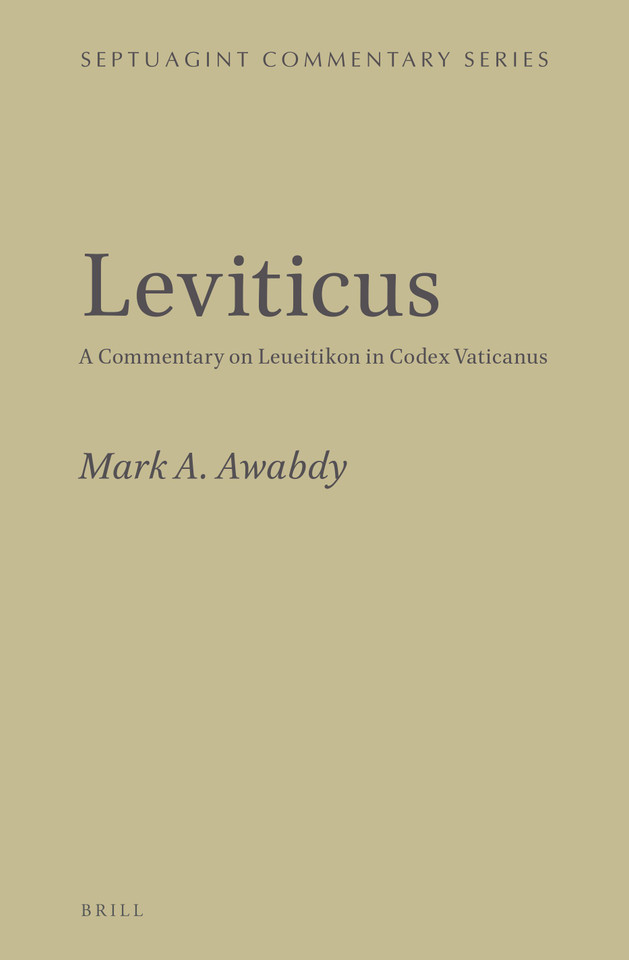 Leviticus: A Commentary on Leueitikon in Codex Vaticanus [9789004405523]