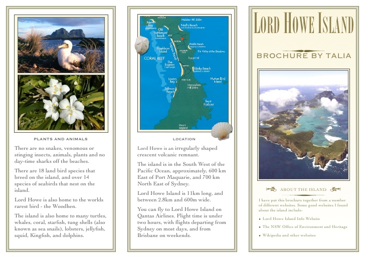 island travel brochure