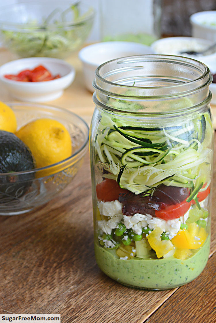 mason jar zucchini pasta salad