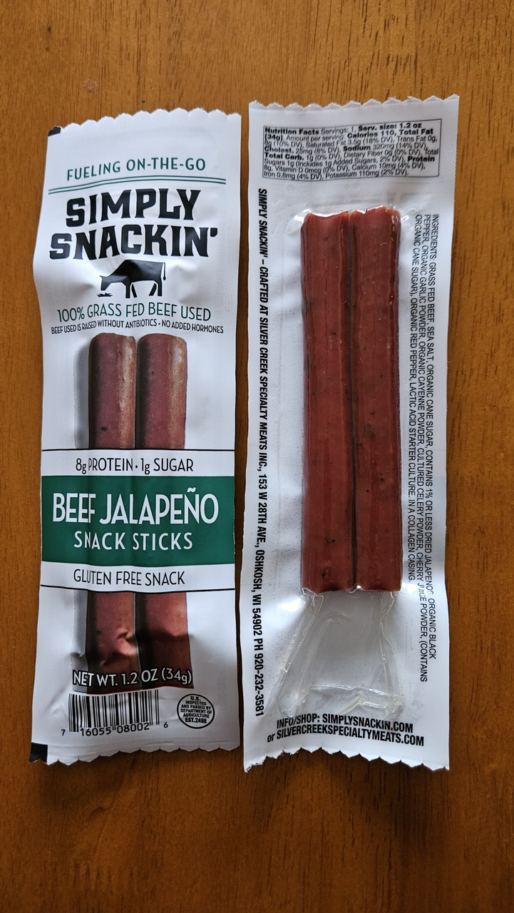 Simply Snackin' Beef Jalapeno Snack Stick