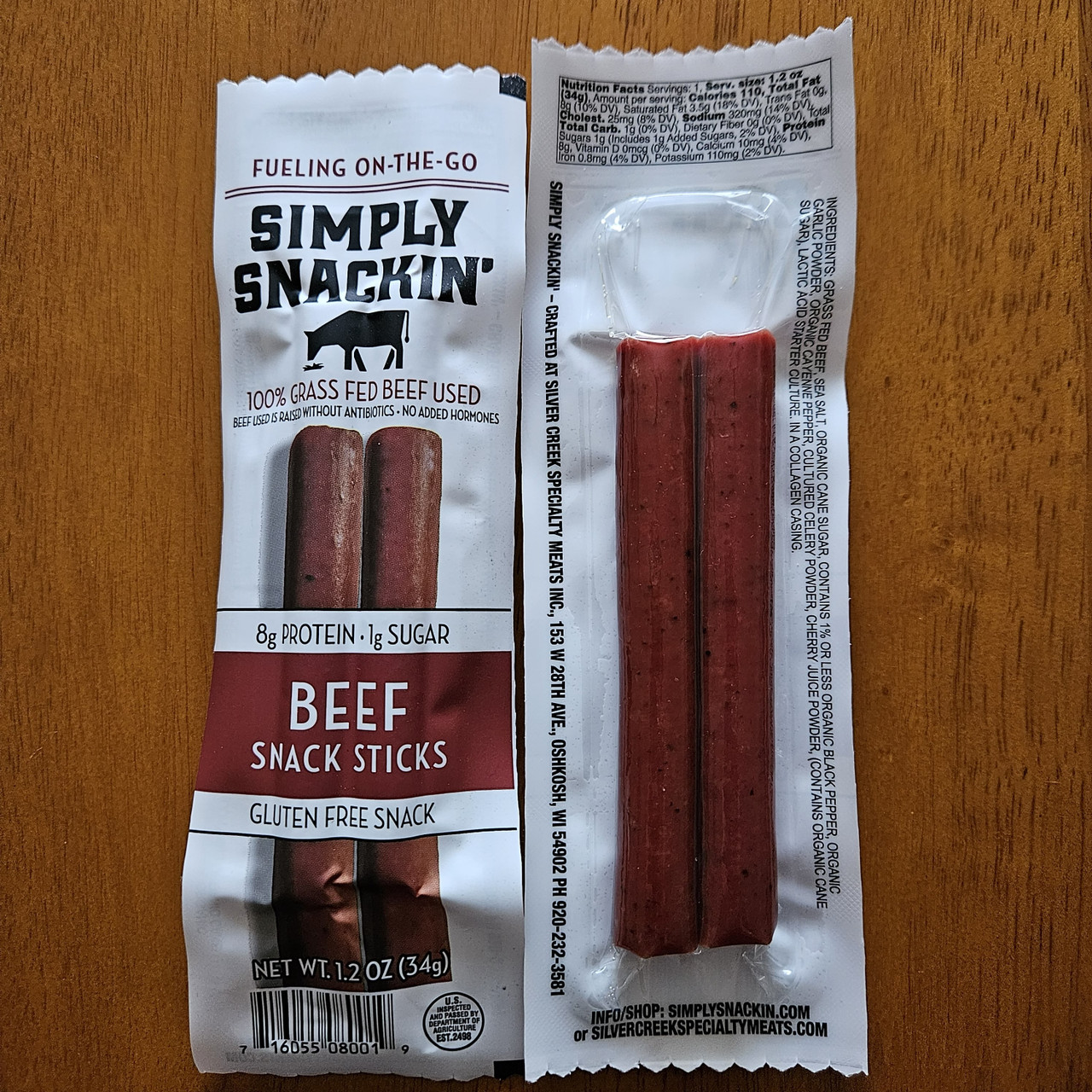 Simply Snackin' Grass Fed Beef Snack Stick