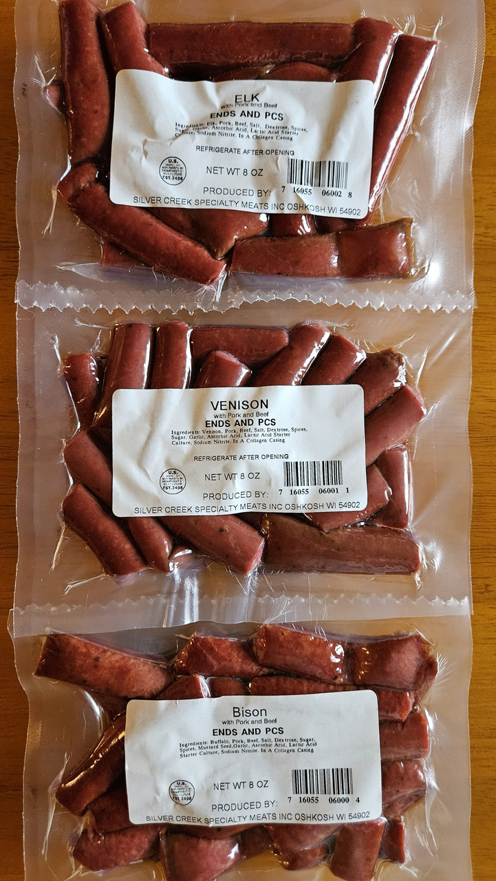 Bison and Venison Snack Bites available in 8 oz sizes too.