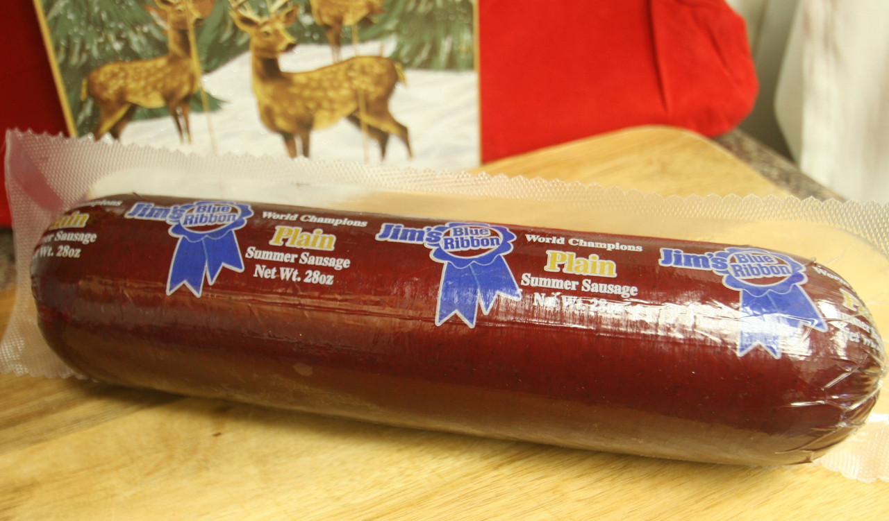 Jim's Blue Ribbon Plain Summer Sausage 28 oz. 