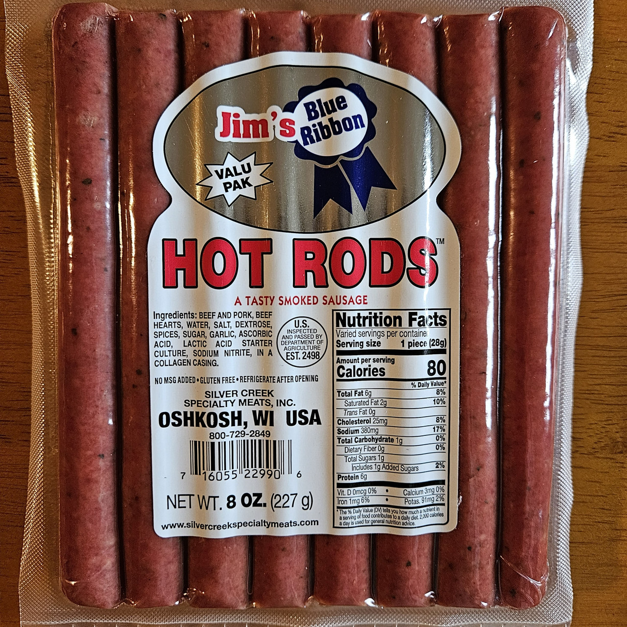 Jim's Blue Ribbon 8oz Hot Rods Plain