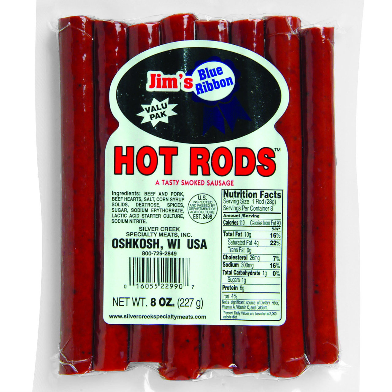 Jim's Blue Ribbon 8oz Hot Rods