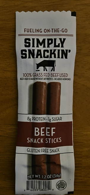1.2 oz Package of 100% Grass Fed Beef Snack Sticks 