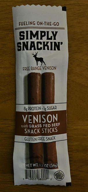 1.2 oz Packages of our  Venison with Grass fed Beef Snack Stick 