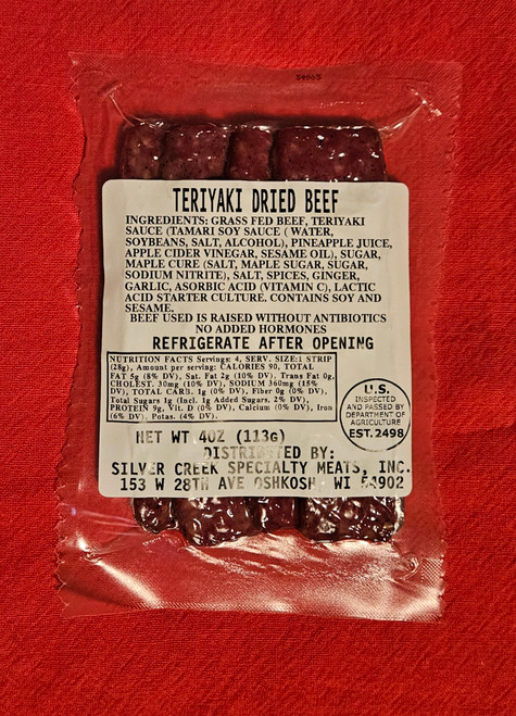 4 - 1 oz precooked Teriyaki Dried Beef Strips