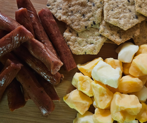 8 oz packs of All Natural Turkey Snack Bites.  Fun finger food!