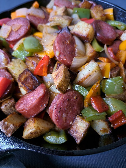 Sausage with Cajun Seasoned Hash