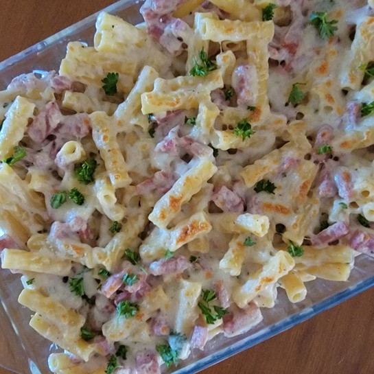 Turkey Sausage Alfredo Bake
