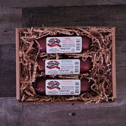 Silver Creek Wild Game Summer Sausage Sampler
Elk, Venison & Buffalo all in an 8 oz size - perfect cracker toppers!