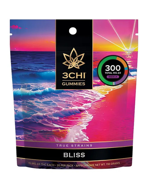 Discover the joy of Bliss. These 15mg Delta 9 THC Indica gummies are crafted for a delightful serene experience. Ideal for enhancing your mood and adding a touch of calm happiness, they’re a sweet escape into pleasure.

15mg Delta 9 THC per gummy
Dispensary-grade
Potent & long-lasting
Vegan & cruelty-free
Derived from USA-grown hemp
Farm Bill Compliant: <0.3% Delta 9 THC