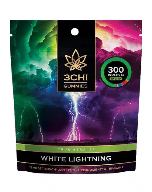 Experience the potent, electric thrill of White Lightning. These 15mg Delta 9 THC Hybrid gummies also come with THCP for a powerful and long lasting experience.

15mg Delta 9 THC per gummy
Dispensary-grade
Potent & long-lasting
Vegan & cruelty-free
Derived from USA-grown hemp
Farm Bill Compliant: <0.3% Delta 9 THC