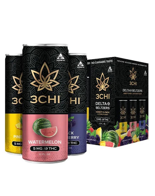 Our Delta 9 THC Infused Seltzers strike an optimal balance of exquisite taste and measured potency. With a 5mg Delta 9 THC content per can, these Seltzers are designed for a relaxed, casual session. Enjoy the vibrant Pineapple, refreshing Watermelon, and tangy Black Raspberry flavors in each six-pack and set your senses on a blissful adventure.