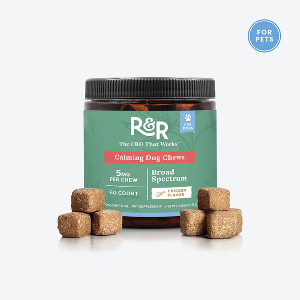 Now you can introduce some zen into your dog’s life so they can easily handle even the most stressful experiences, from fireworks, separation anxiety, traveling, and even trips to the vet. Our Chews can soothe nerves thanks to 5mg of CBD, a multifunctional blend of cannabinoids (CBD, CBC, CBG, CBN, and more), and adaptogens like Chamomile, Passionflower, Ginger Root, and L-Tryptophan–and are an excellent option for hyperactive dogs when they need stillness, too.