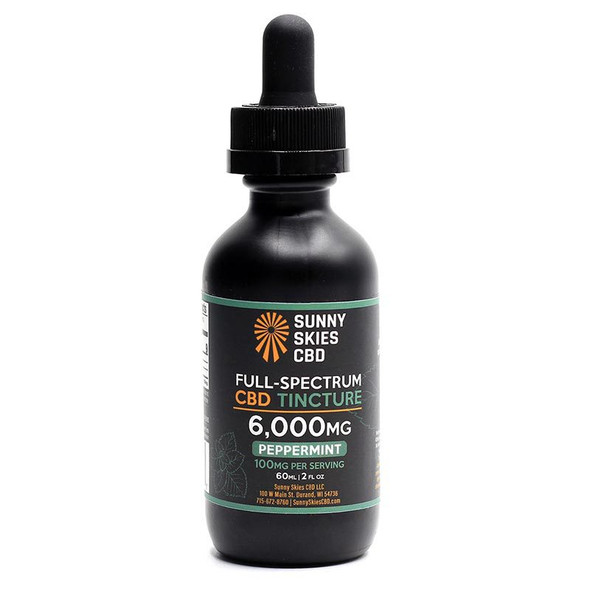 SUNNY SKIES CBD FULL SPECTRUM TINCTURE 6000MG PEPPERMINT