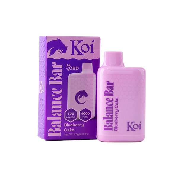 KOI CBD BALANCE BAR BLUEBERRY CAKE 500MG CBD 6000 PUFFS NO NICOTINE