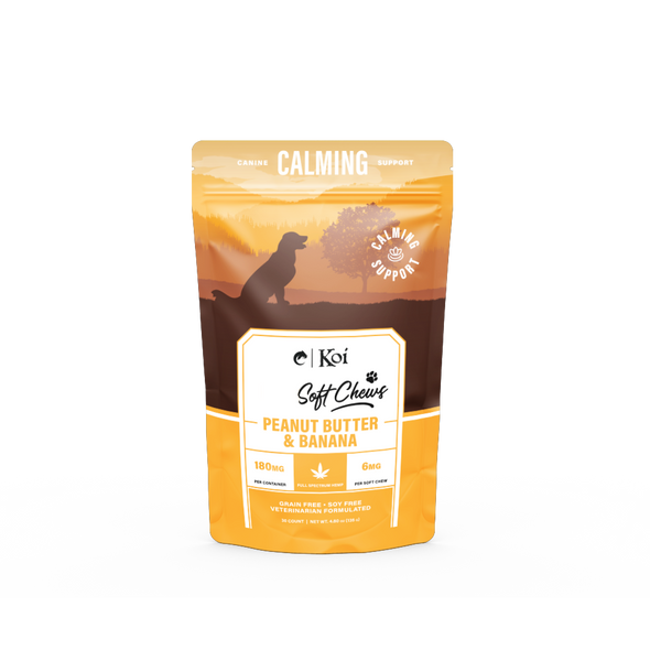 Koi CBD Calming Soft Chews for Dogs — Peanut Butter & Banana, 30 count