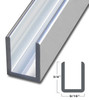 Chrome Anodized Aluminum Deep U-Channel for 3/8" Glass 95" Long