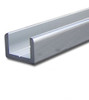 Chrome Anodized Aluminum Shallow U-Channel for 3/8" Glass 95" Long