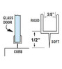 Clear Shower Door Rail and Wipe Seal For 3/8" Glass- 48" Long