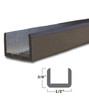 Matte Black Aluminum Shallow U-Channel for 3/8" Glass 47-7/8" Long