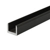 Matte Black Aluminum Shallow U-Channel for 3/8" Glass 47" Long