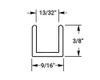 Matte Black Aluminum Shallow U-Channel for 3/8" Glass 95" Long